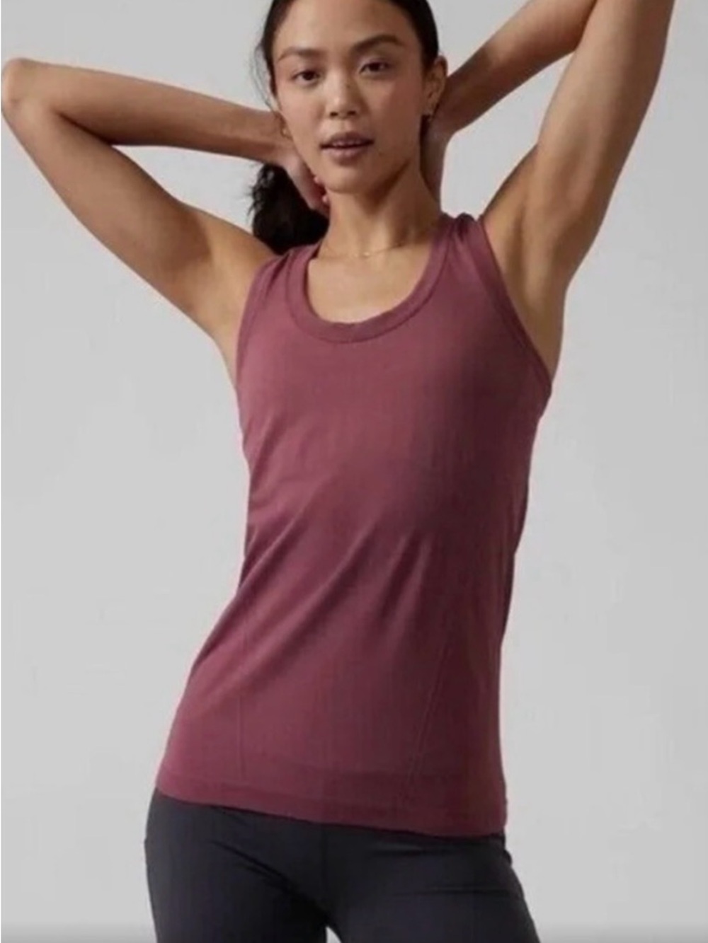 Athleta Momentum Tank XXS Pink Mauve Seamless Racerback Workout Top